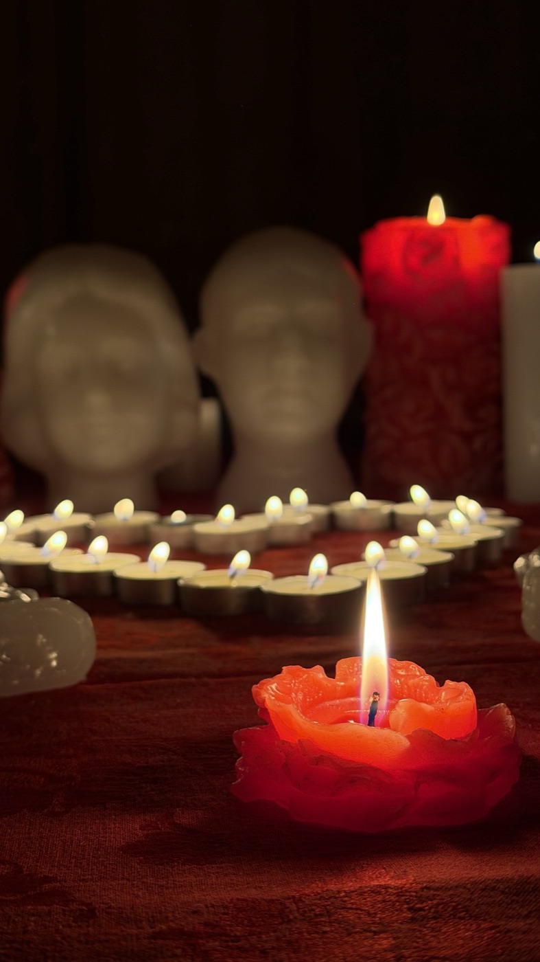 Ritual amoroso com coração de velas